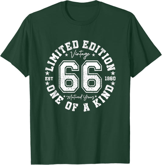 66 Year Old Gifts Vintage 1960 Limited Edition 66th Birthday T-Shirt - T-Shirt | Forest