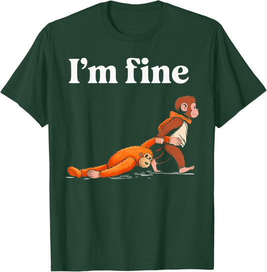 Monkey Punch Meme - I'm Fine T-Shirt - T-Shirt | Forest