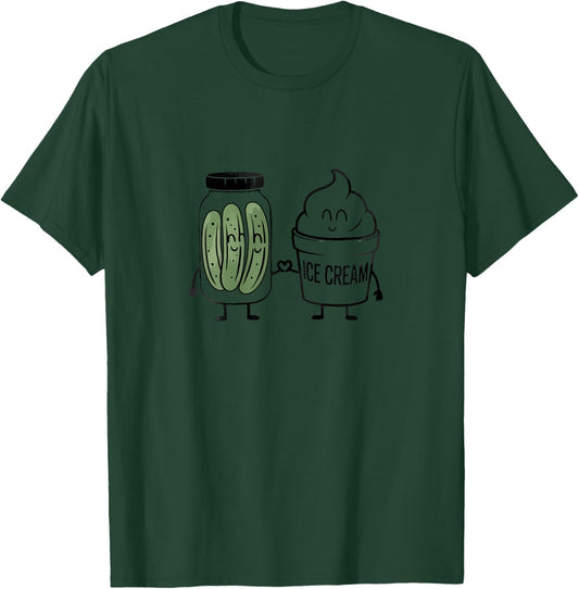 Pregnancy Cravings Pickles and ice Cream Funny Wife and mom T-Shirt - T-Shirt | Forest