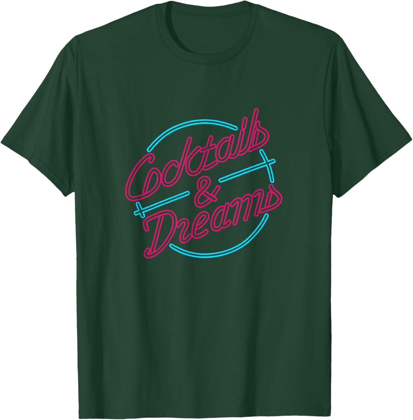 Cocktail and Dreams | Cocktail Vintage 80s Inspired Geeks T-Shirt - T-Shirt | Forest