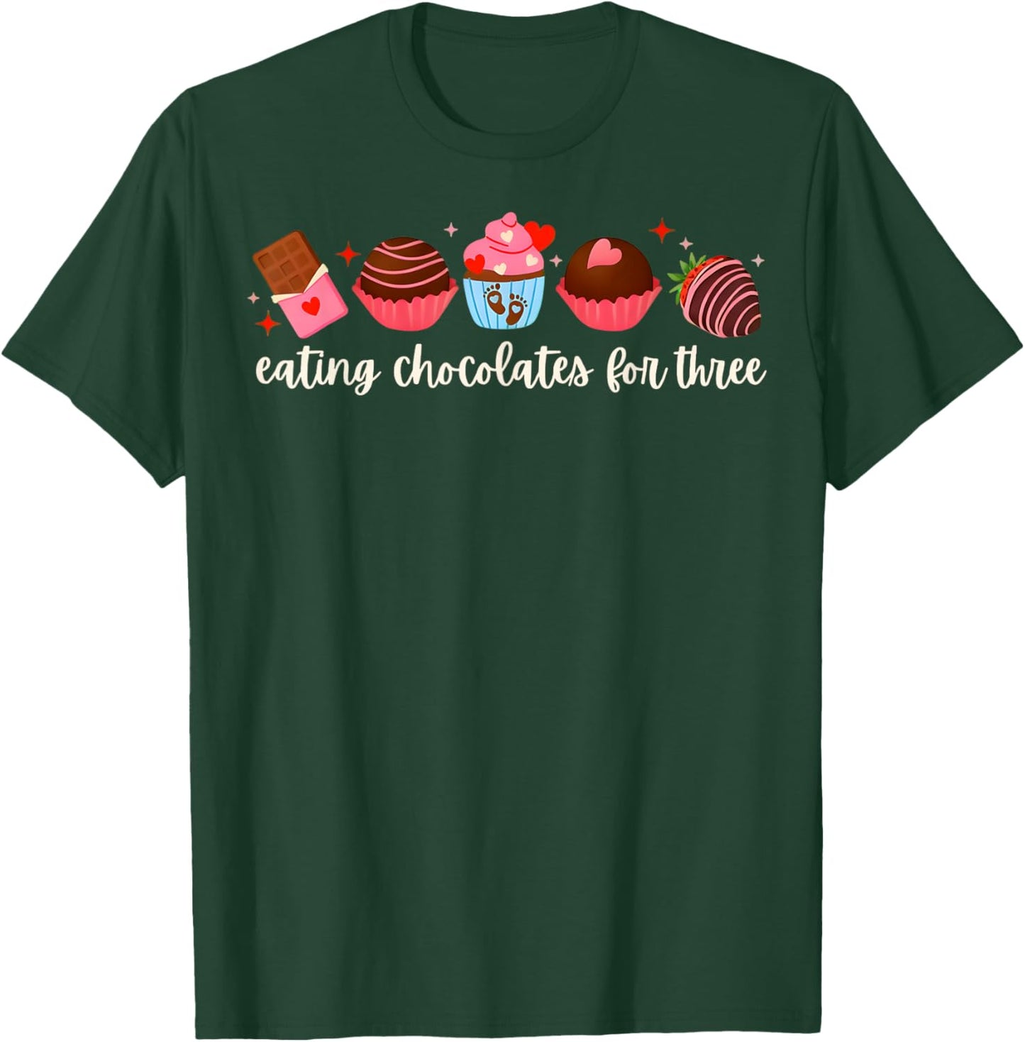 Valentines Twin Pregnancy Announcement Valentines Pregnancy T-Shirt - T-Shirt | Forest