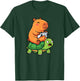 Cute Capybara Gamer Anime Turtle Funny Kids Graphic Kawaii T-Shirt - T-Shirt | Forest