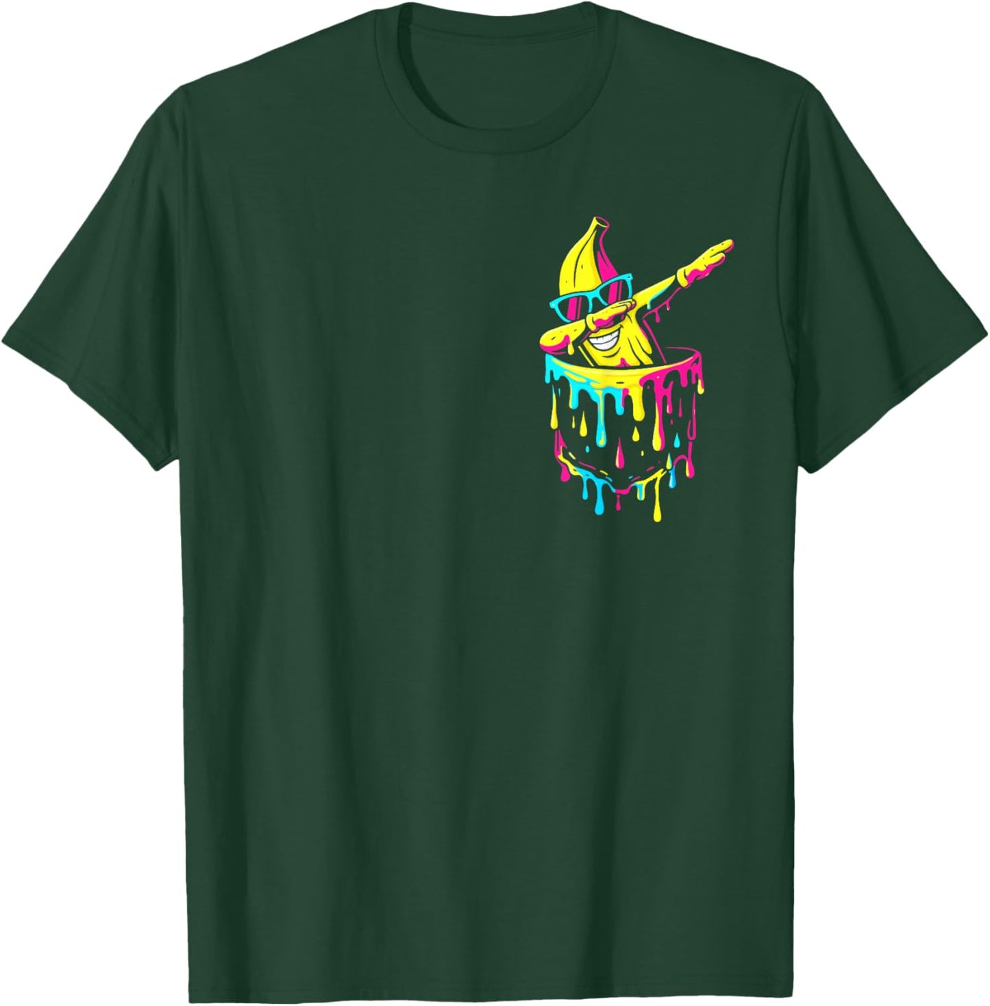 Funny Banana Dab in Pocket Drip Kids Youth Boys Girls T-Shirt - T-Shirt | Forest