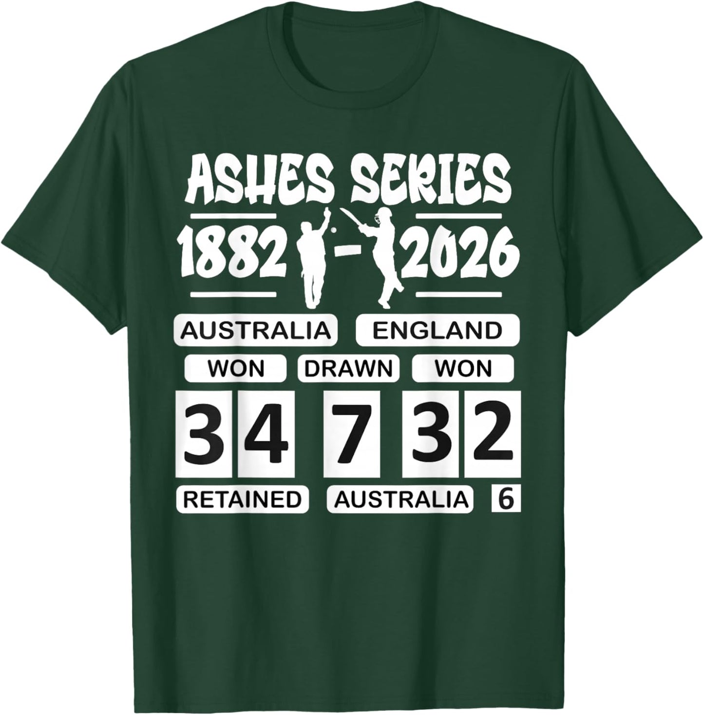 Australia vs England Cricket Ashes Rivalry Scoreboard T-Shirt - T-Shirt | Forest