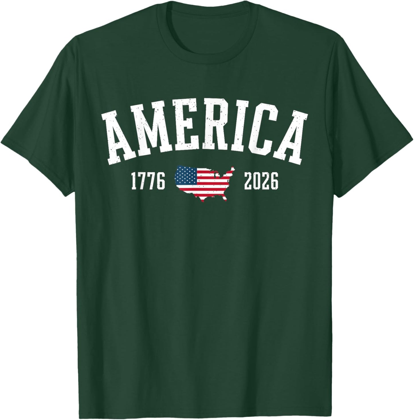 4th of July American Flag Vintage 250 Years 1776 2026 USA T-Shirt - T-Shirt | Forest