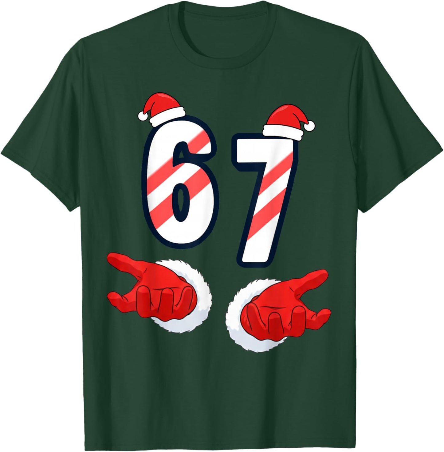 6 7 Meme Christmas Santa Hands 67 Holiday Six Seven T-Shirt - T-Shirt | Forest
