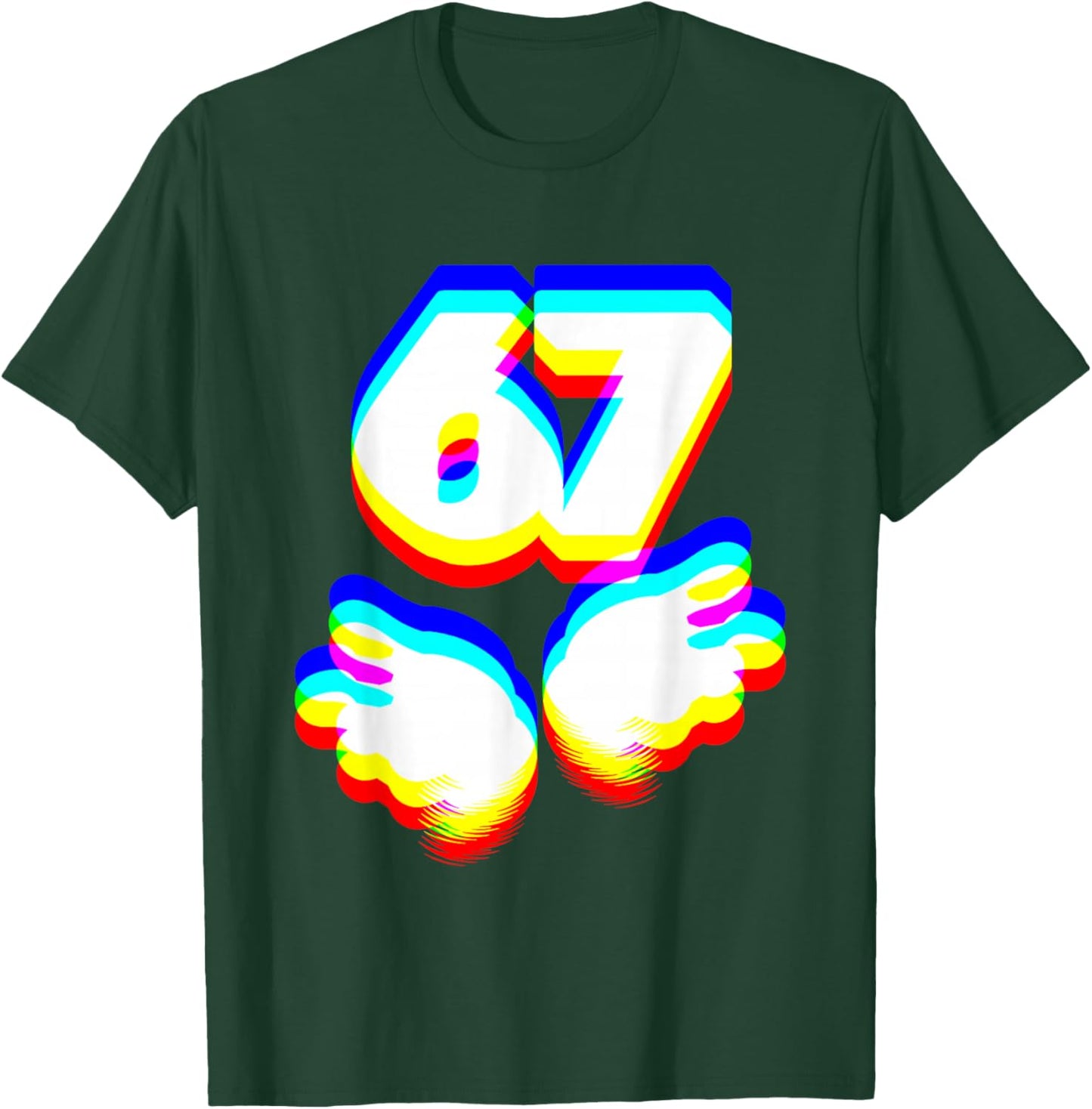 Funny 6 7 Meme Gen Alpha Slang Six Seven EDM Color T-Shirt - T-Shirt | Forest