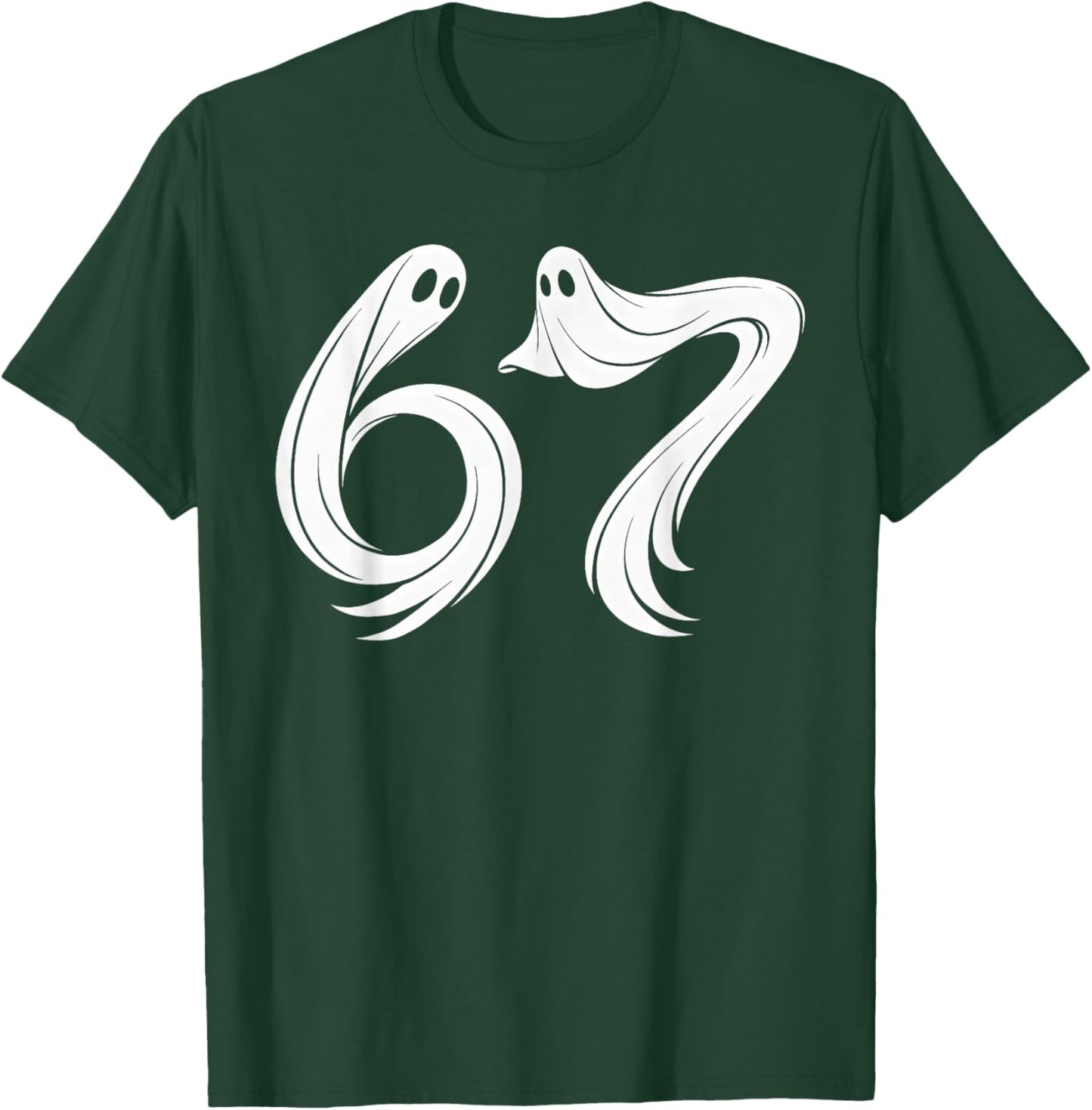 Funny Six Seven 6 7 Meme 67 Design Ghost Halloween Costume T-Shirt - T-Shirt | Forest