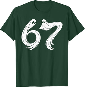 Funny Six Seven 6 7 Meme 67 Design Ghost Halloween Costume T-Shirt - T-Shirt | Forest