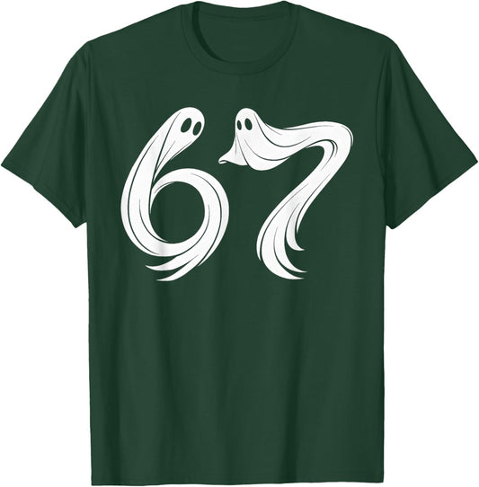 Funny Six Seven 6 7 Meme 67 Design Ghost Halloween Costume T-Shirt - T-Shirt | Forest