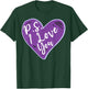 PS I Love You Day Valentine's Day Purple Heart Women Men Kid T-Shirt - T-Shirt | Forest