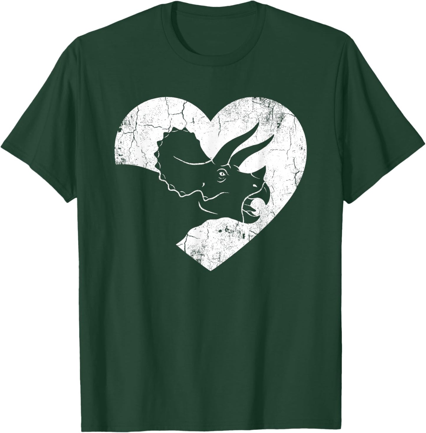 Triceratops Dinosaur Heart Valentine's Day T-Shirt - T-Shirt | Forest