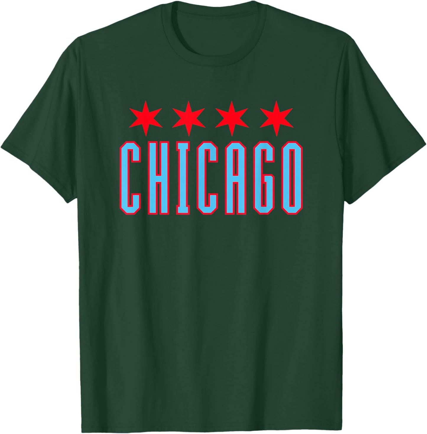 Chicago Red Stars Bold Urban Minimal City Pride T-Shirt - T-Shirt | Forest