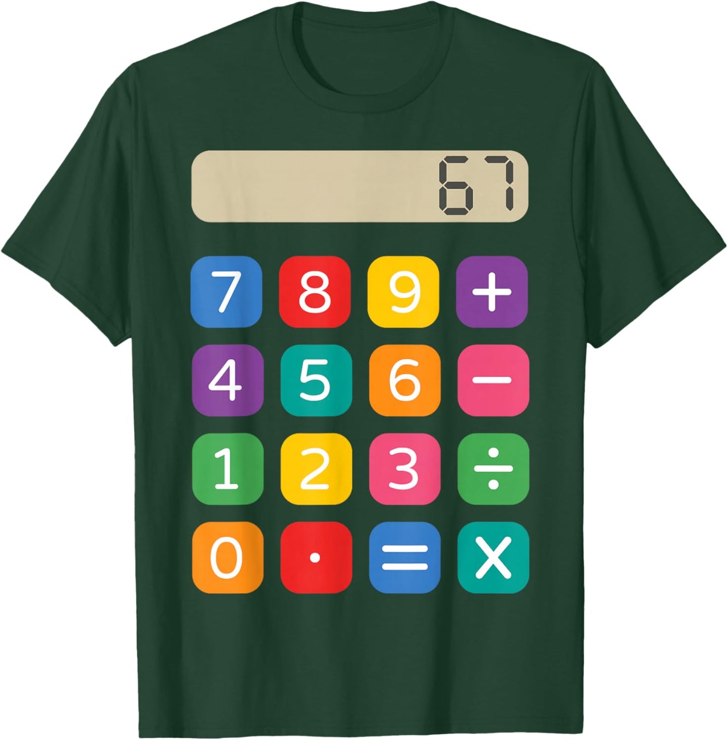 Number Day Maths Calculator Costume for Kids School Outfit T-Shirt - T-Shirt | Forest