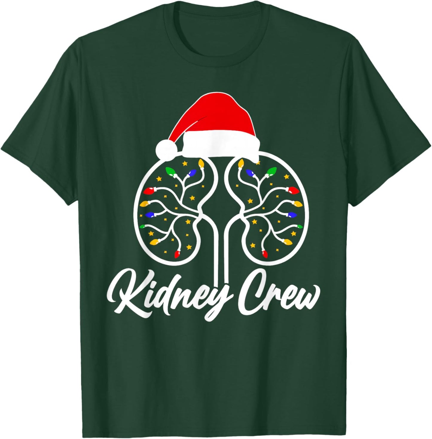 Christmas Lights Kidney Crew Dialysis Nurse Nephrology Squad T-Shirt - T-Shirt | Forest