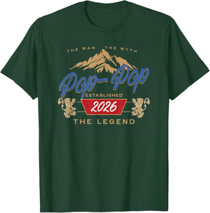 Pop Pop Est. 2026 Man The Myth The Legend Dad T-Shirt - T-Shirt | Forest