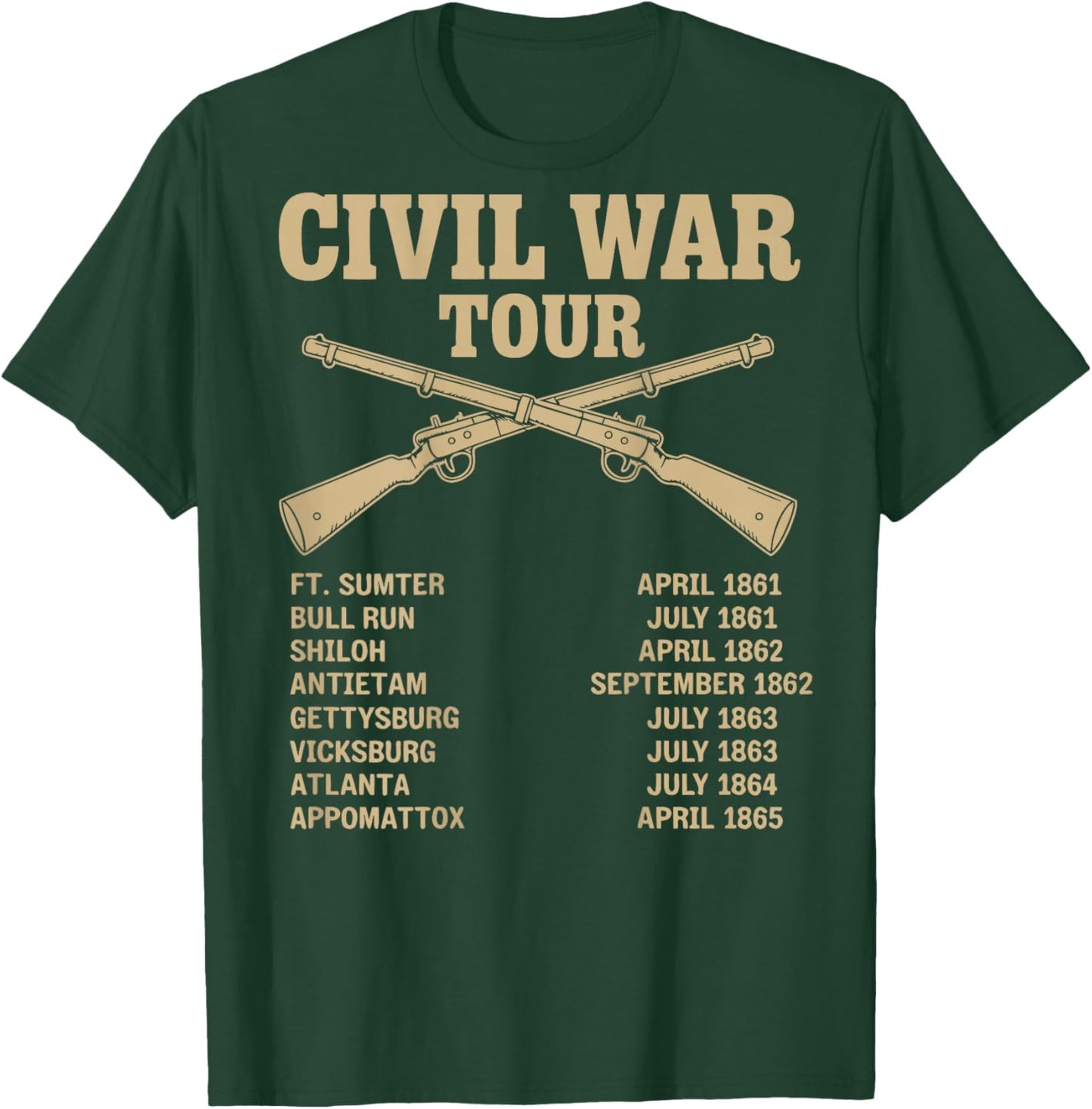 Civil War Reenactor American History Enthusiast T-Shirt - T-Shirt | Forest