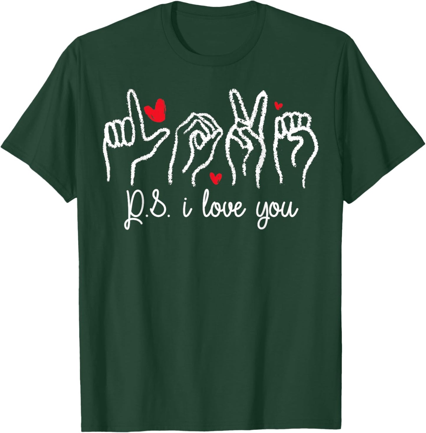 PS I Love You Day Valentine's Day Purple ASL Love Hand Sign T-Shirt - T-Shirt | Forest