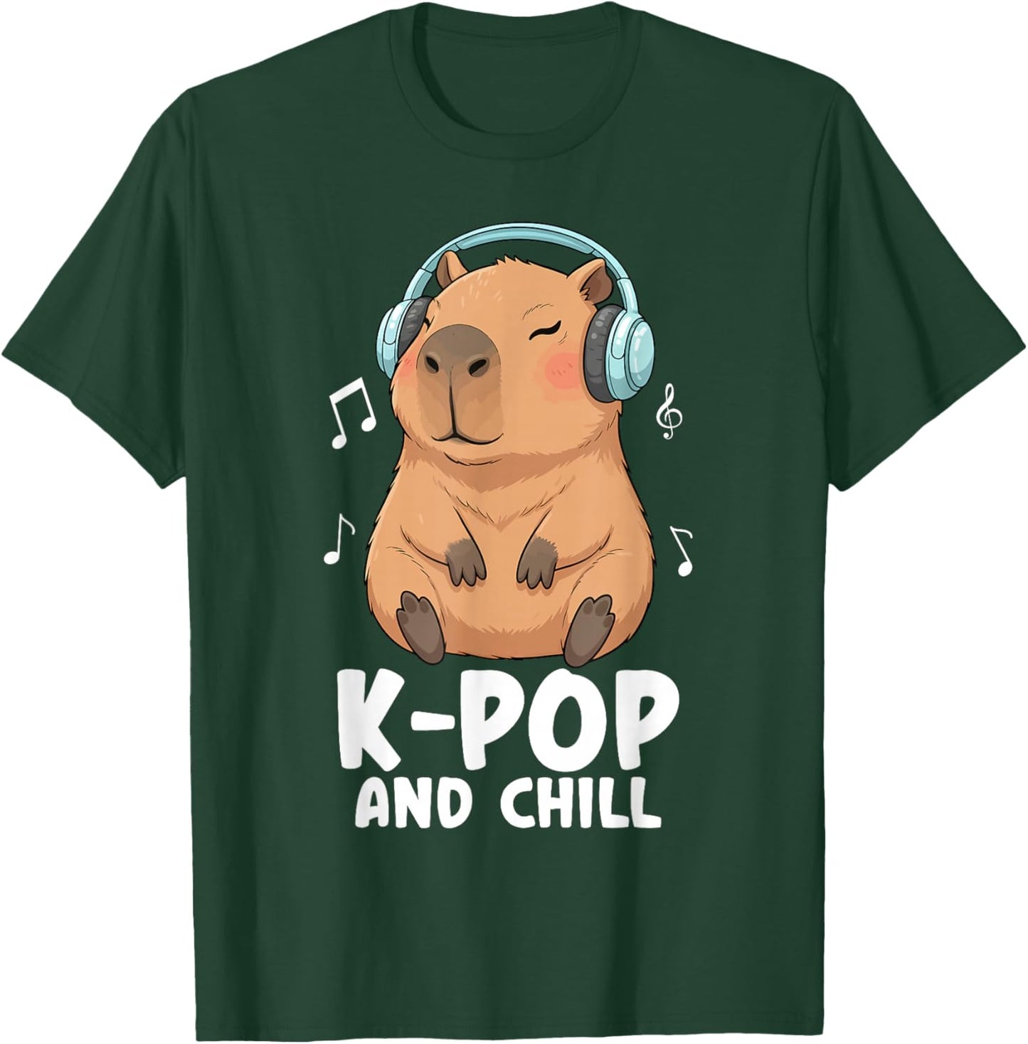 K Pop and Chill Capybara Korean Music K-Pop T-Shirt - T-Shirt | Forest