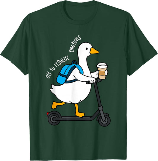 Funny Goose Off to Regulate Emotions Mental Health Counselor T-Shirt - T-Shirt | Forest