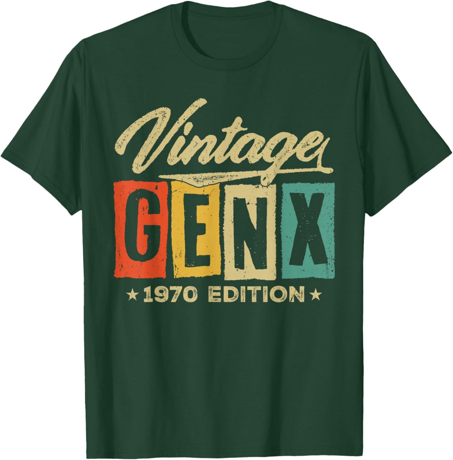 Retro Vintage Gen X 1970 Edition 56 Years Old 56th Birthday T-Shirt - T-Shirt | Forest