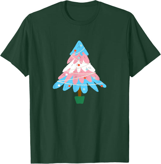 Christmas Tree Transgender Lgtbq Pride Christmas T-Shirt - T-Shirt | Forest