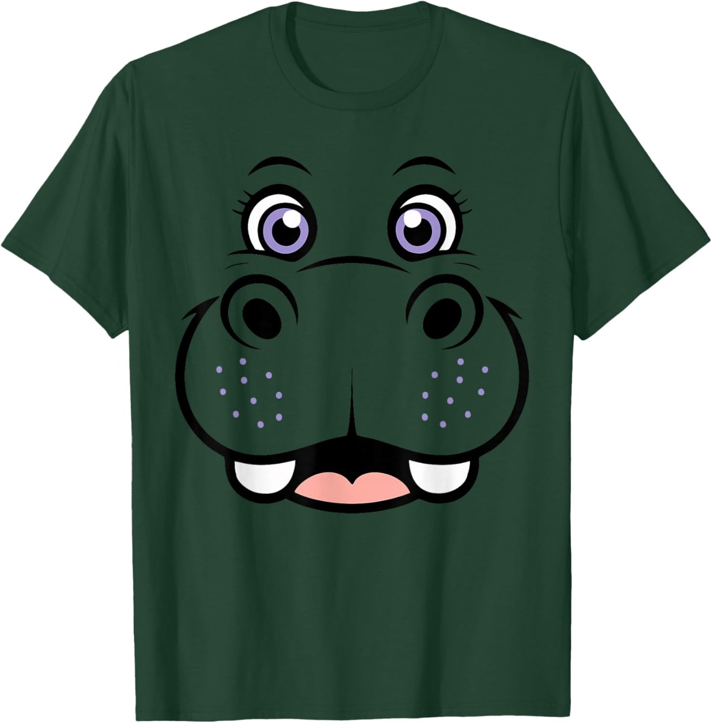 Hippo Shirt Adult Kids Men Women Hippopotamus Face Costume T-Shirt - T-Shirt | Forest