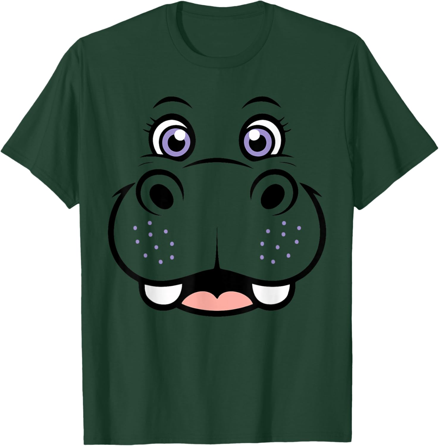 Hippo Shirt Adult Kids Men Women Hippopotamus Face Costume T-Shirt - T-Shirt | Forest