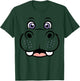 Hippo Shirt Adult Kids Men Women Hippopotamus Face Costume T-Shirt - T-Shirt | Forest