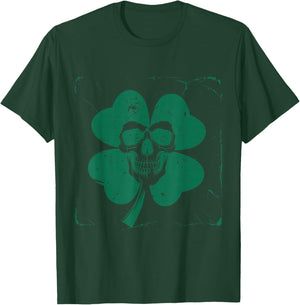 Funny Irish Skull Shamrock Happy St Patrick's Day Men Women T-Shirt - T-Shirt | Forest