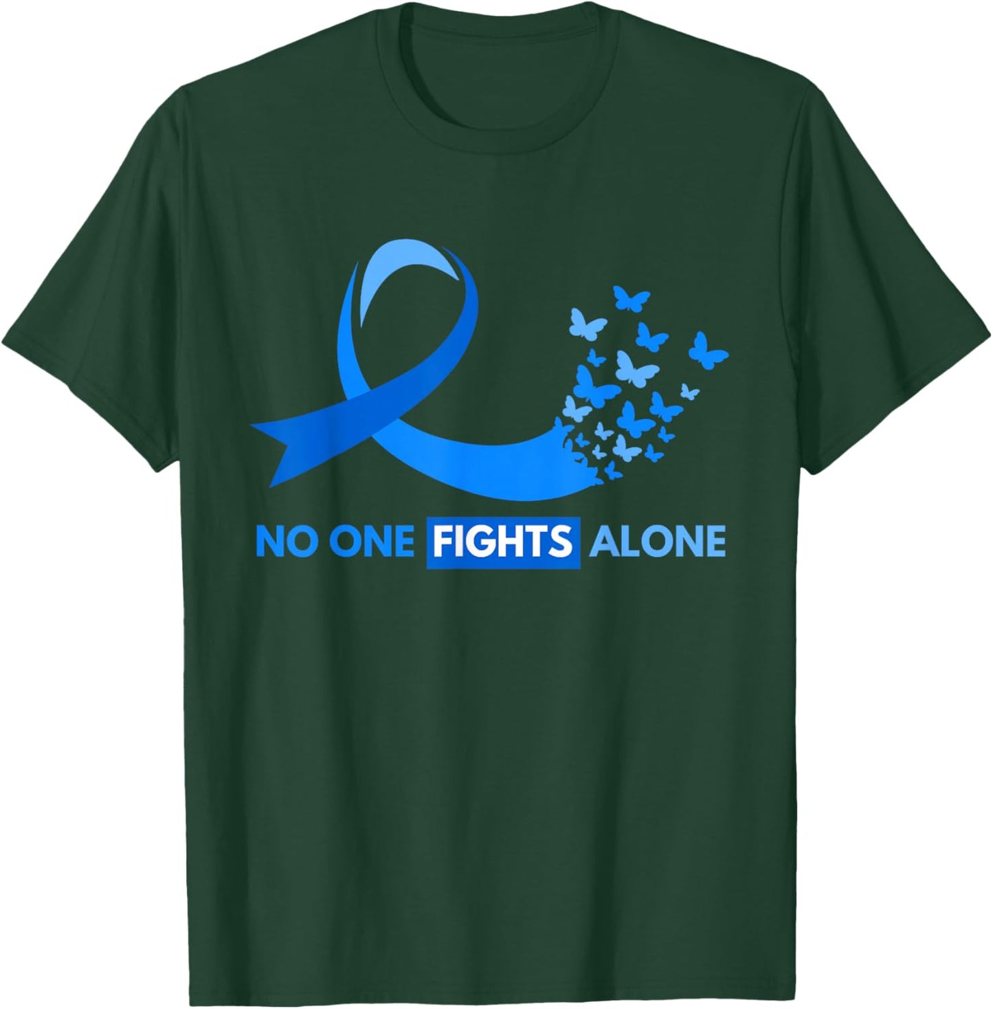 No One Fights Diabetes Alone Diabetes Awareness T-Shirt - T-Shirt | Forest