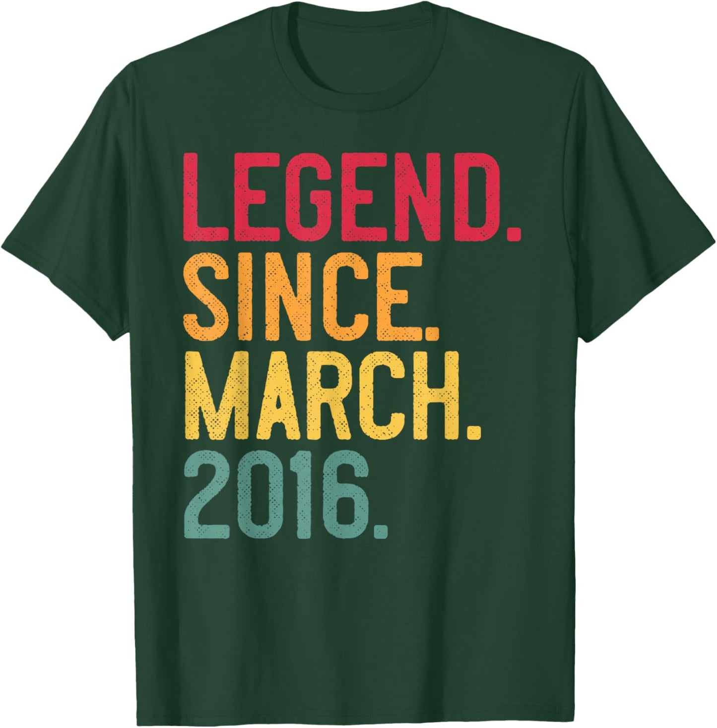 Legend Since March 2016 10 Years Old 10th Birthday - Vintage T-Shirt - T-Shirt | Forest