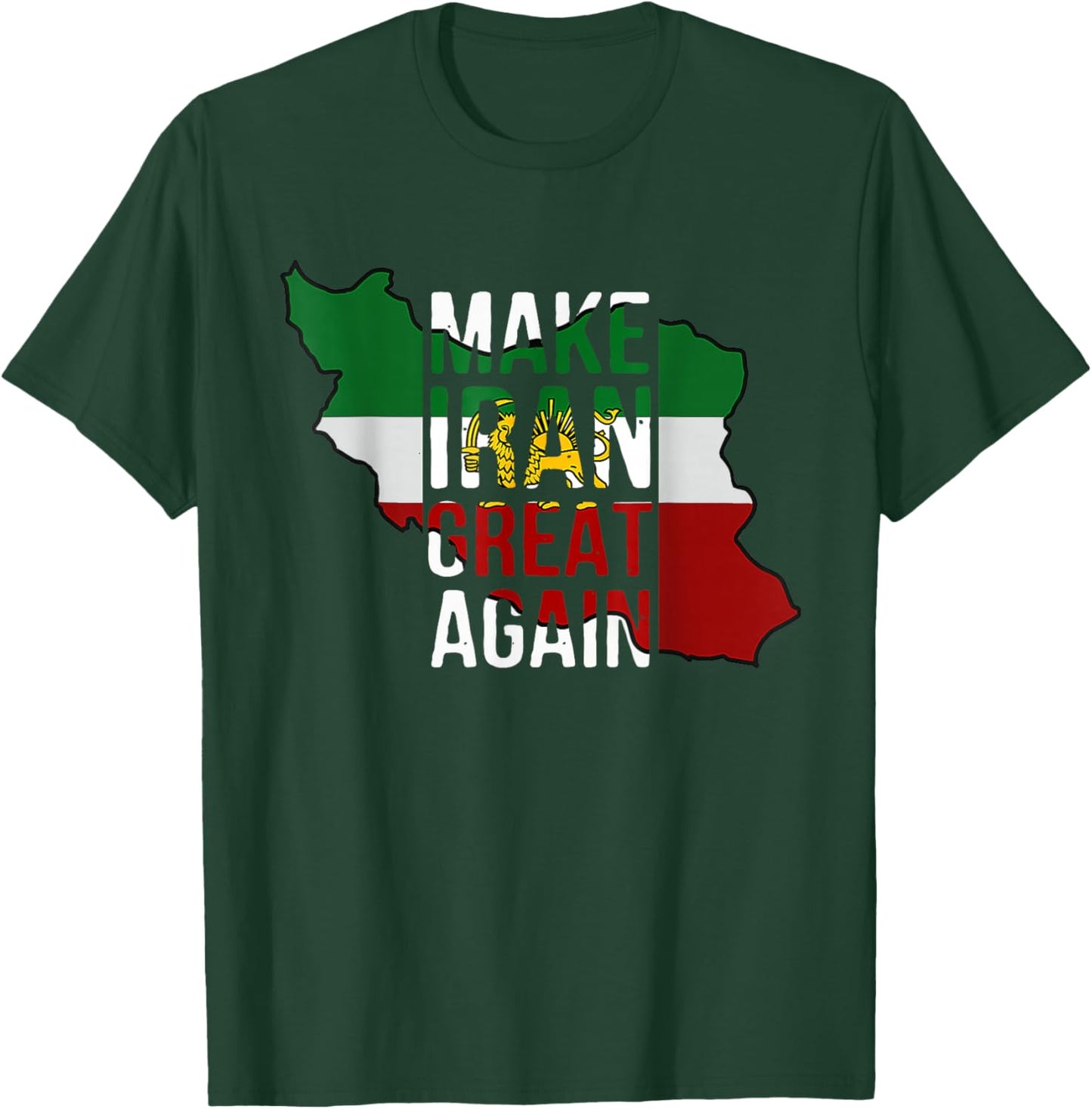 Iranian Shirt Make Iran Great Again Emblem of Iran MIGA T-Shirt - T-Shirt | Forest