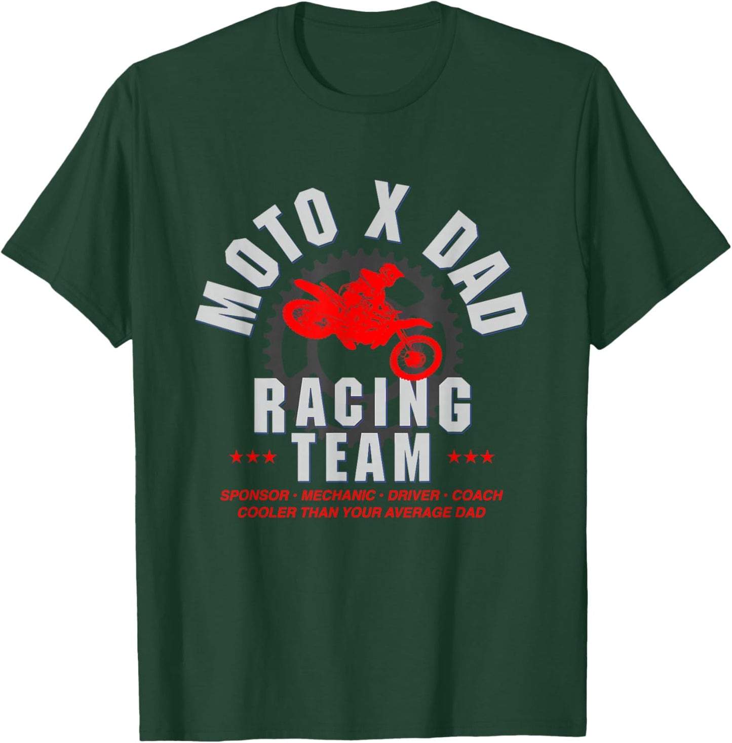 Moto Dad Dirt Bike MX Racing Birthday Gift T-Shirt - T-Shirt | Forest