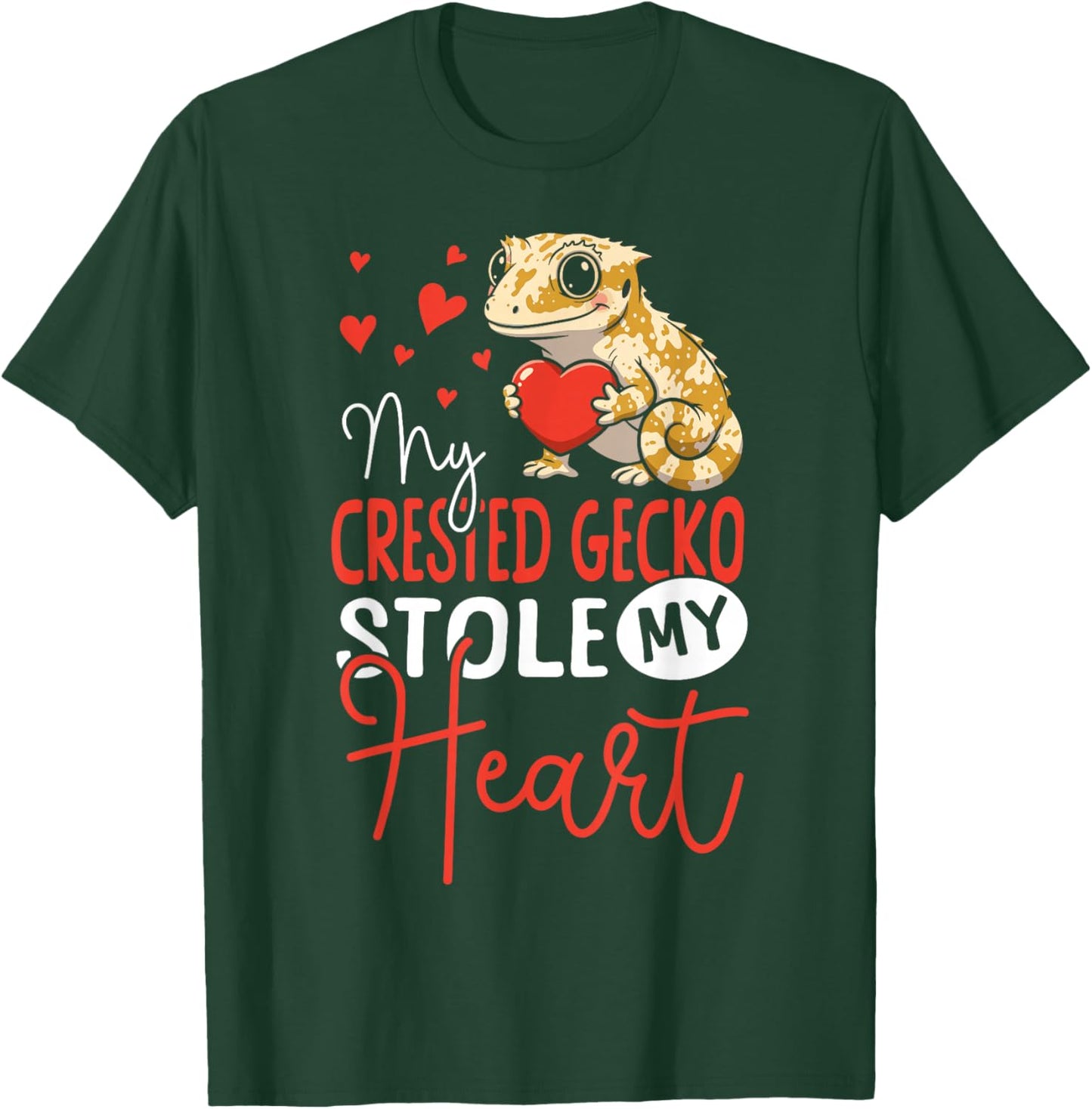 Crested Gecko Valentines Day My Crested Gecko Stole My Heart T-Shirt - T-Shirt | Forest