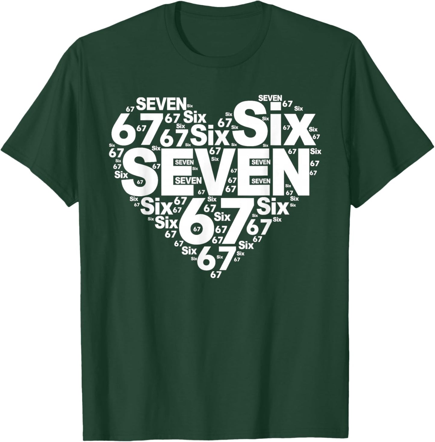 Funny 67 Meme Six Seven Heart Matching Couples Valentines T-Shirt - T-Shirt | Forest