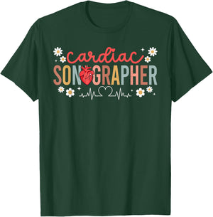Cardiac Sonographer Cardiac Sonography Echocardiographer T-Shirt - T-Shirt | Forest