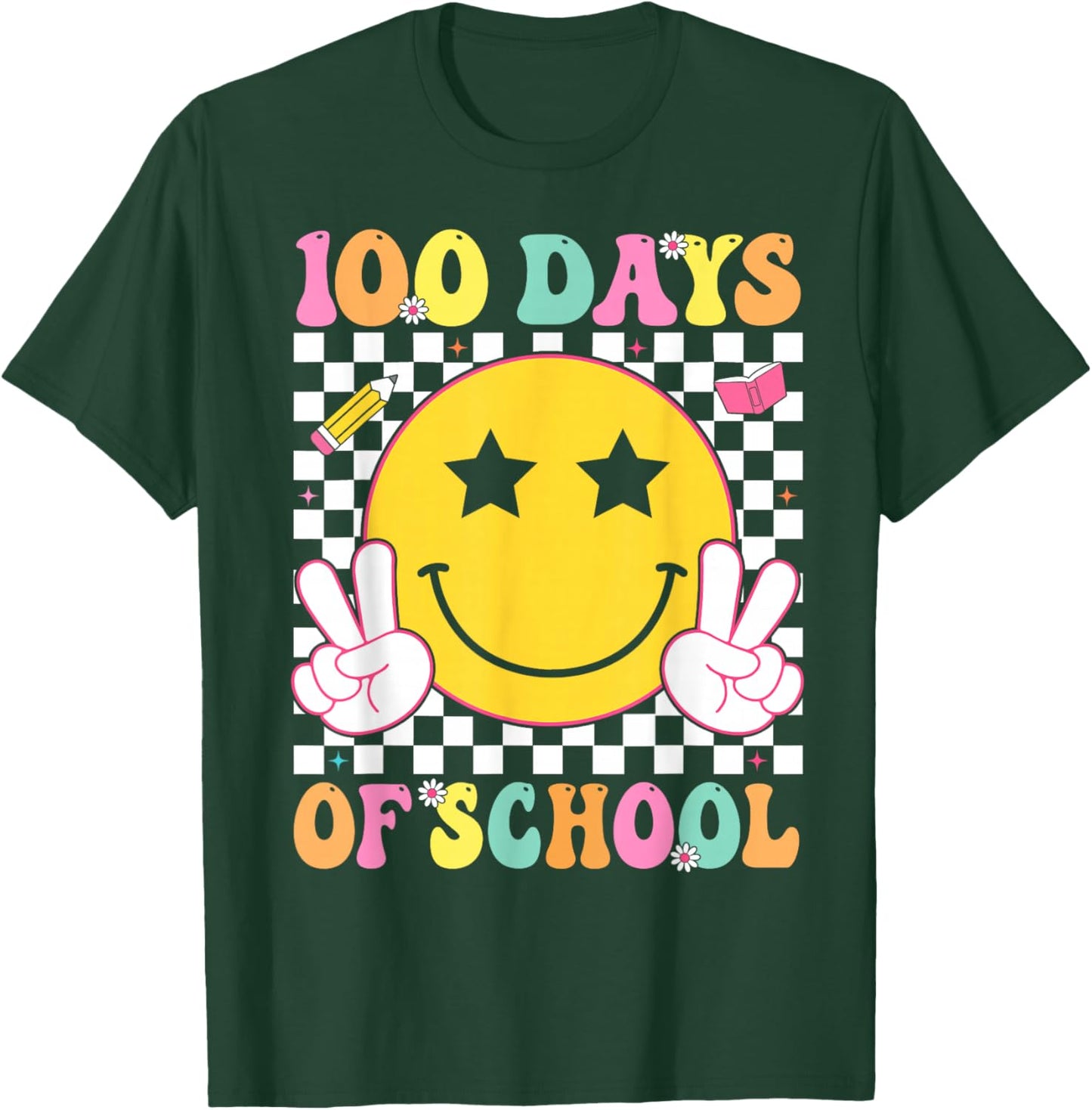 100 Days of School Boys Kids 100th Day of School Teacher T-Shirt - T-Shirt | Forest
