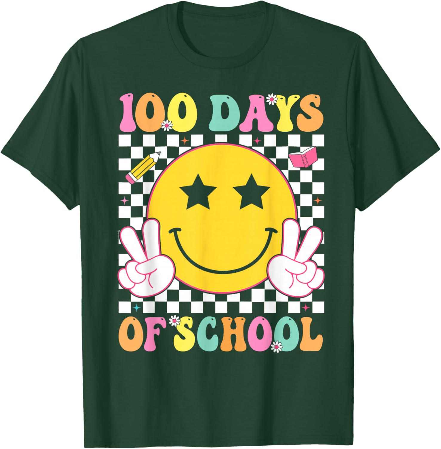 100 Days of School Boys Kids 100th Day of School Teacher T-Shirt - T-Shirt | Forest