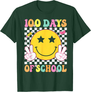 100 Days of School Boys Kids 100th Day of School Teacher T-Shirt - T-Shirt | Forest