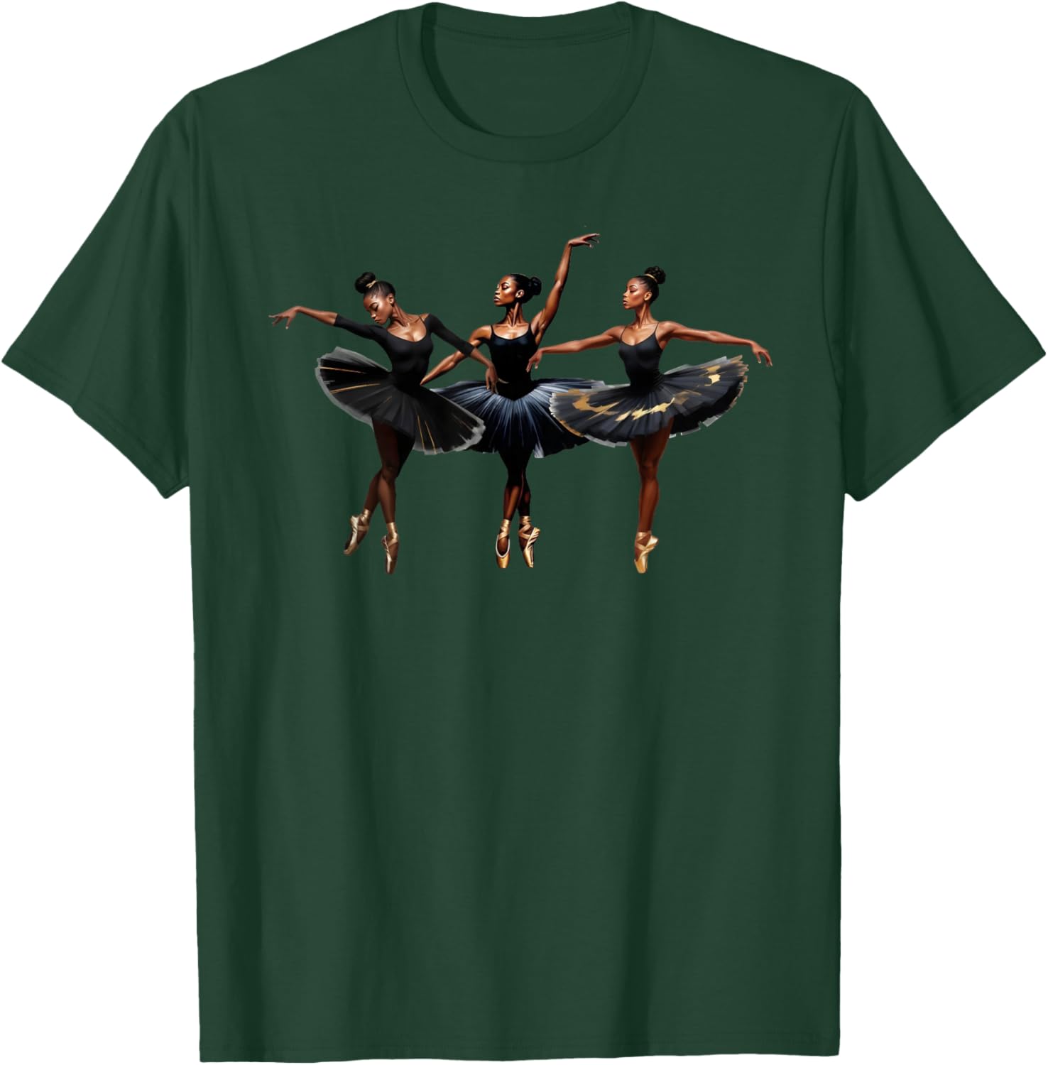 Black African American Ballerina Ballet Dancing Girls Dance T-Shirt - T-Shirt | Forest