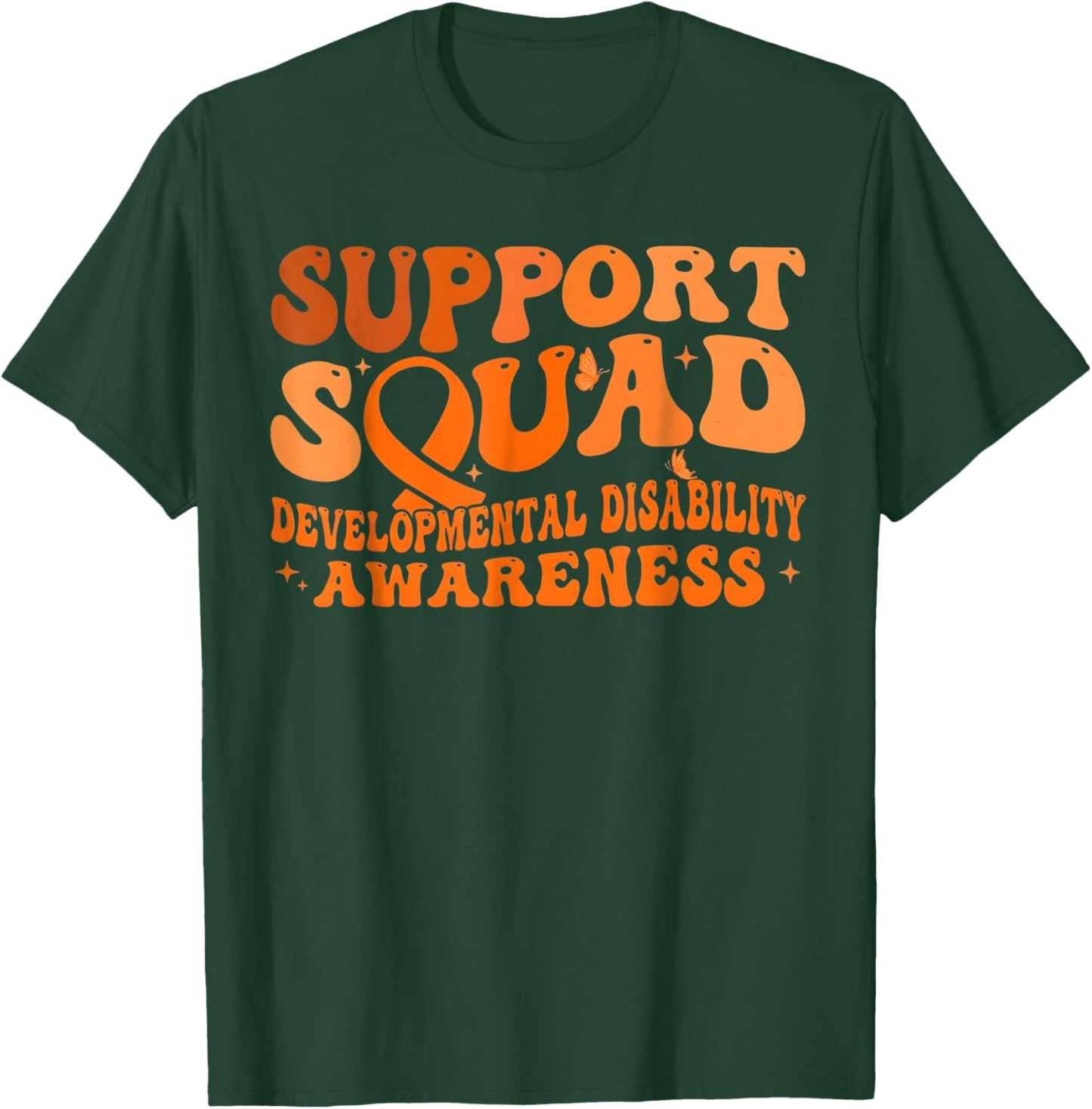 Support Squad Ribbon Developmental Disability Awareness T-Shirt - T-Shirt | Forest