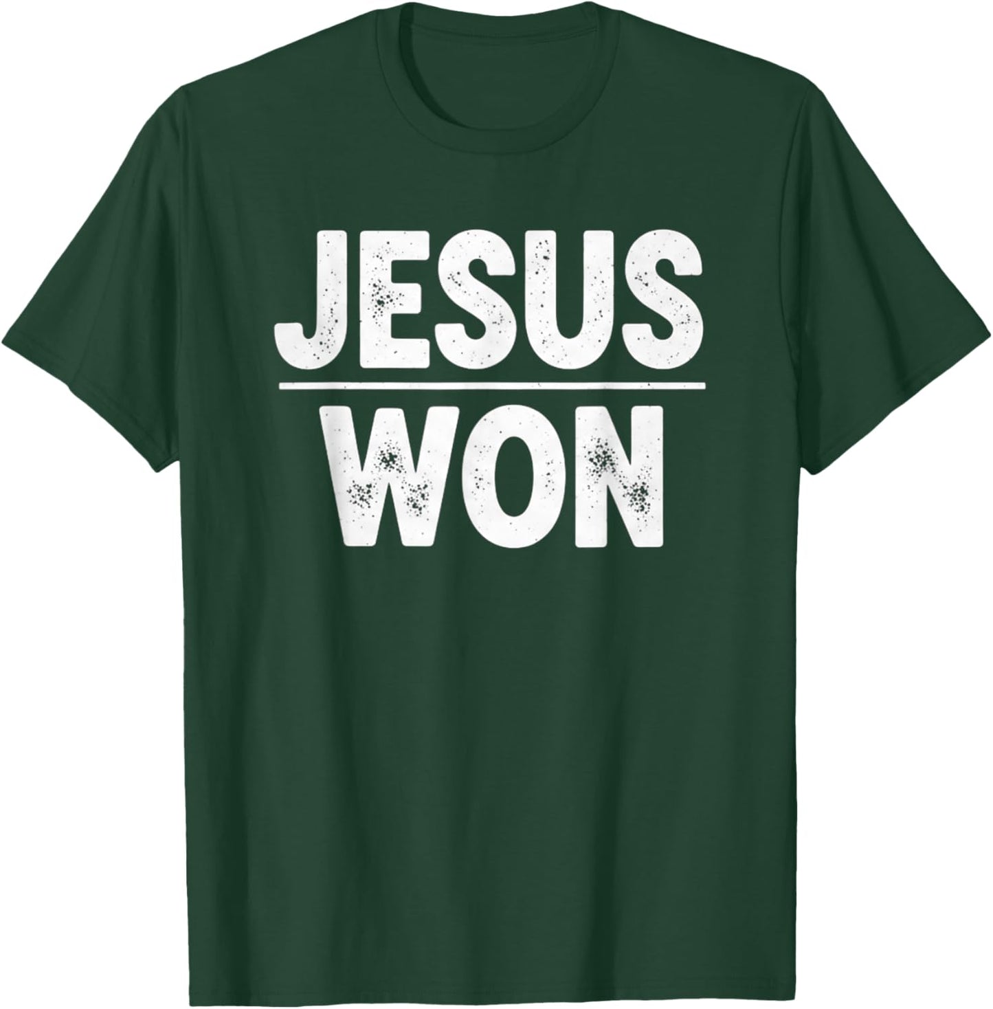 Jesus Won Christian Faith Spiritual Victory T-Shirt - T-Shirt | Forest