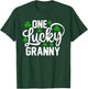One Lucky Granny Funny St Patrick's Day Shamrocks T-Shirt - T-Shirt | Forest