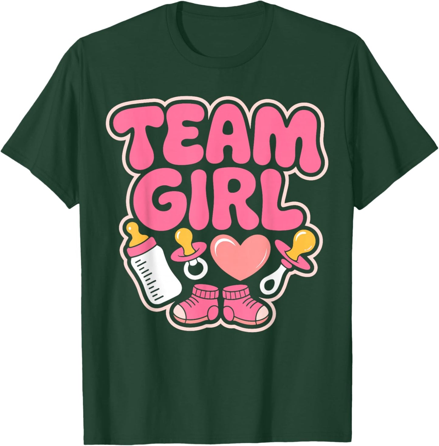 Gender Reveal Party Team Girl Announcement T-Shirt - T-Shirt | Forest