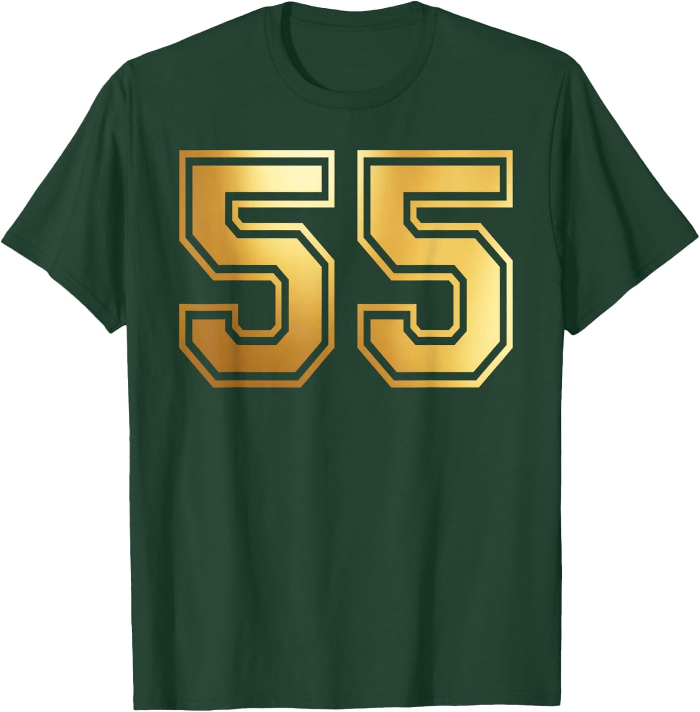 55 Number Fifty-Five Team Sports Graphic Varsity Matching T-Shirt - T-Shirt | Forest