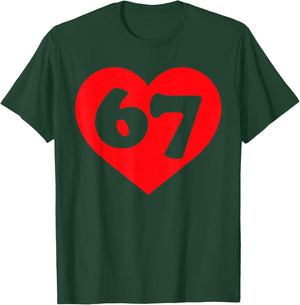 Funny 67 Meme Six Seven Matching Couples Valentines 6 7 T-Shirt - T-Shirt | Forest
