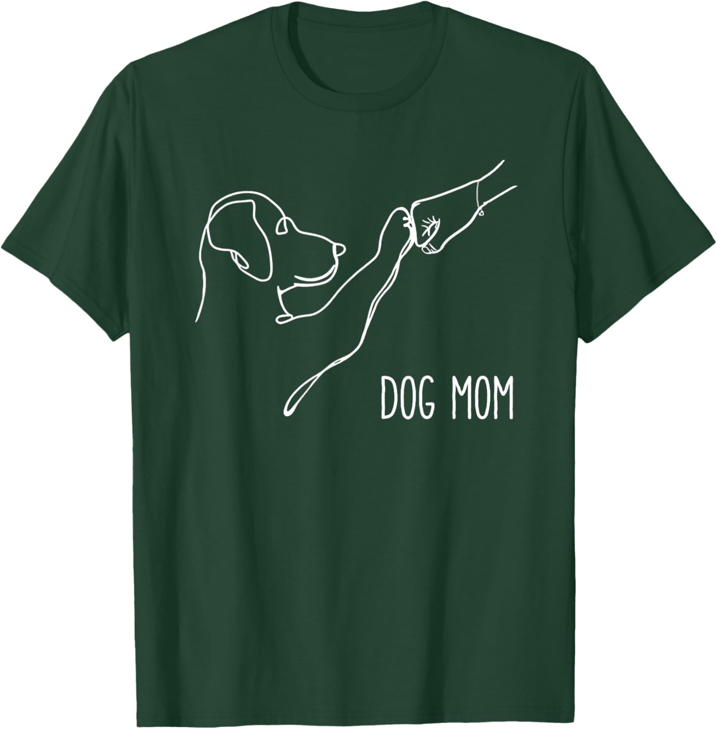 Woman and Dog Fist Bump, Dog Mom, Mother's Day, Labrador T-Shirt - T-Shirt | Forest