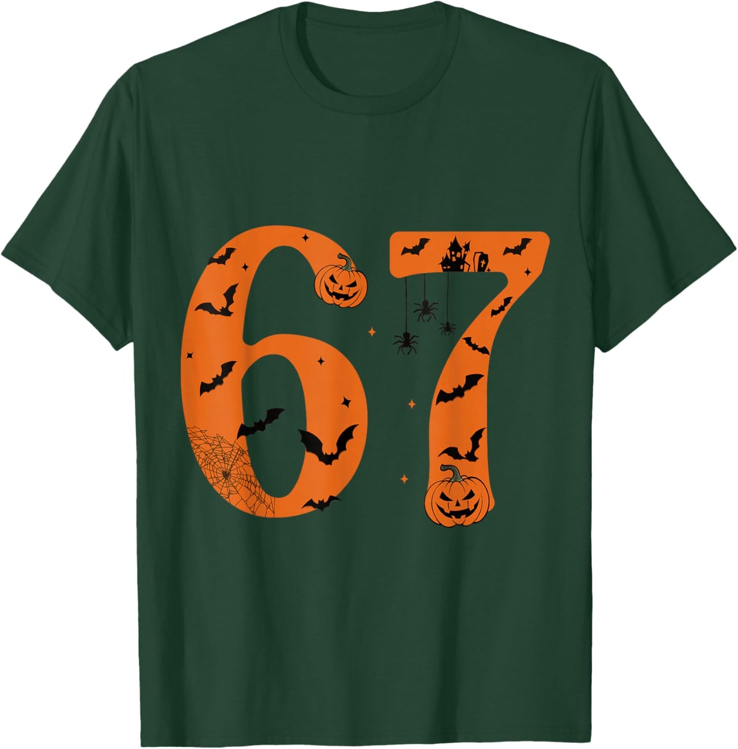 Six Seven 6 7 Halloween Meme Pumpkin T-Shirt - T-Shirt | Forest