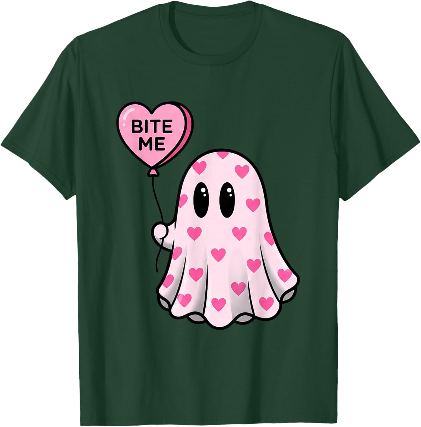 Bite Me Ghost Heart Valentine's T-Shirt - T-Shirt | Forest